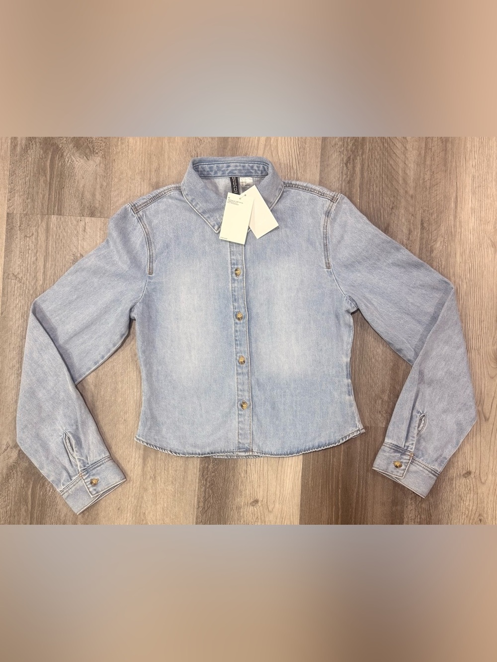 H&M Light Blue Denim Shirt with Tags